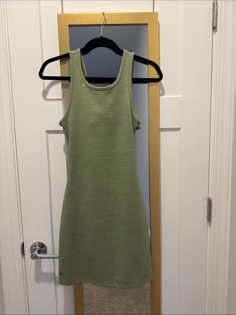 Roxy Olive Green Ribbed Tank Mini Dress